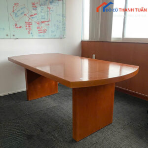 Bàn Họp Gỗ Cũ 2Mx1M Thiết Kế Hình Oval Hiện Đại