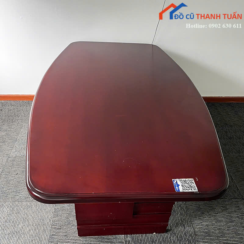 ban-hop-G2tr2-3 Bàn Họp Gỗ Cũ Màu Nâu Thiết Kế Oval Hiện Đại
