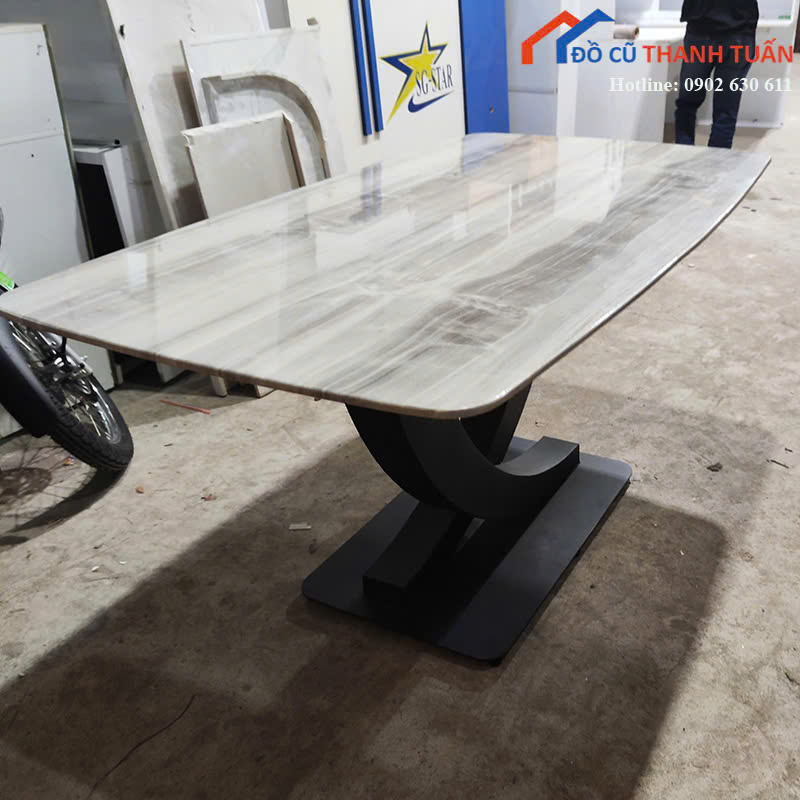 ban-mat-da-1m6x85-2 Bàn Ăn Cũ 1M6x85CM Mặt Đá Vân Mây Hiện Đại