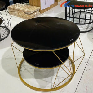 Bàn Sofa Mặt Kính Thiết Kế 2 Tầng Nhỏ Gọn Mới 99%