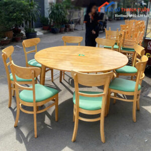 Bàn Tròn Gỗ Cũ 1M5 Thiết Kế Rộng Rãi Giá Tốt