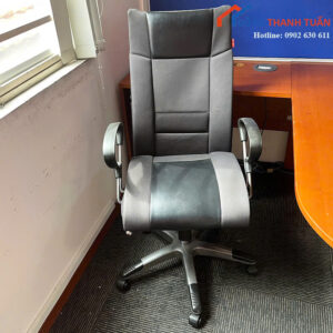 Ghế Văn Phòng Cũ Bọc Da Thiết Kế Lưng Cao Thoải Mái