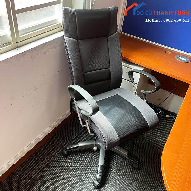 ghe-vp-G1tr2-4 Ghế Văn Phòng Cũ Bọc Da Thiết Kế Lưng Cao Thoải Mái