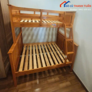 Giường Tầng Cũ 2M05x1M5 Có Thang Leo An Toàn