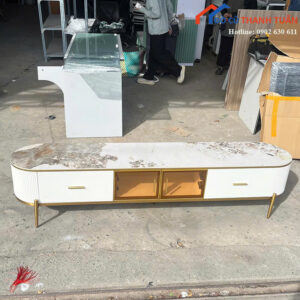 Kệ Tivi Cũ 2M4x43CM Thiết Kế Vân Mây Sang Trọng