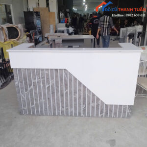 Quầy Lễ Tân Cũ 1M85x1M1 Vân Mây Phối Xám Hiện Đại
