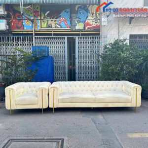 Bộ Sofa Cũ 2M5x97CM Màu Kem Thiết Kế Sang Trọng