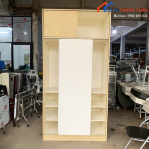 Tủ Quần Áo Cũ 1M2x2M4 Thiết Kế Cửa Lùa Nhiều Ngăn