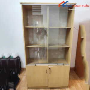 Tủ Hồ Sơ Cũ 1Mx1M8 Thiết Kế 2 Cửa Kính Lùa Tiện Lợi