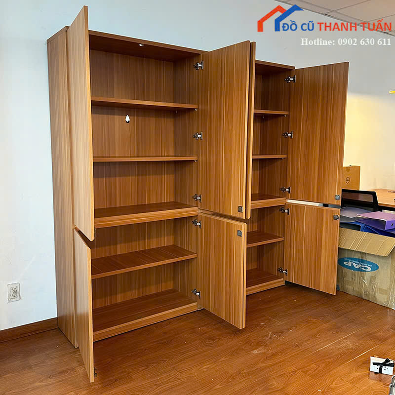 tu-2mx2mx40-4 Tủ Hồ Sơ Cũ 2Mx2M Vân Gỗ Thiết Kế 8 Cánh Rộng Rãi
