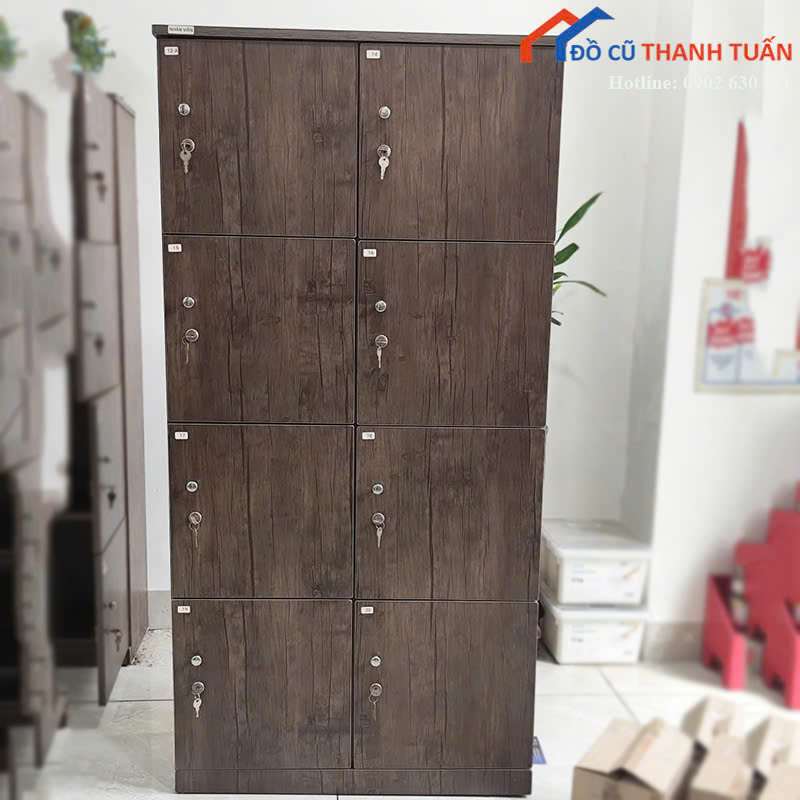 tu-locker-1m6x80x30-G1tr5-1 Tủ Locker Cũ Màu Nâu Chia Ô Tiện Lợi (Nhiều Mẫu)
