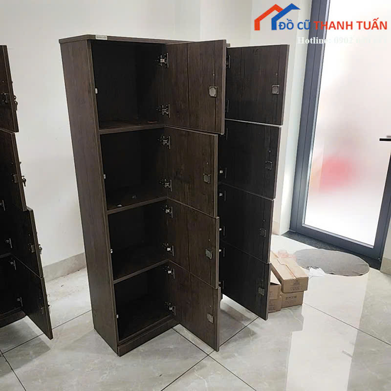 tu-locker-1m6x80x30-G1tr5-2 Tủ Locker Cũ Màu Nâu Chia Ô Tiện Lợi (Nhiều Mẫu)