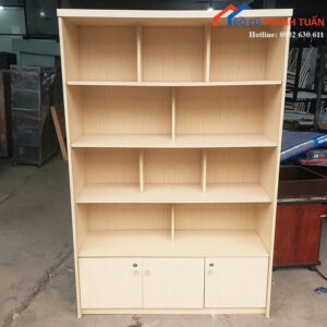 Tủ Trưng Bày Cũ 1M2x1M8 Vân Gỗ Thiết Kế Nhiều Ngăn