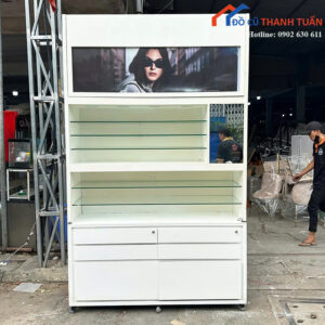 Tủ Trưng Bày Cũ Màu Trắng Thiết Kế Tiện Lợi (Nhiều Mẫu)