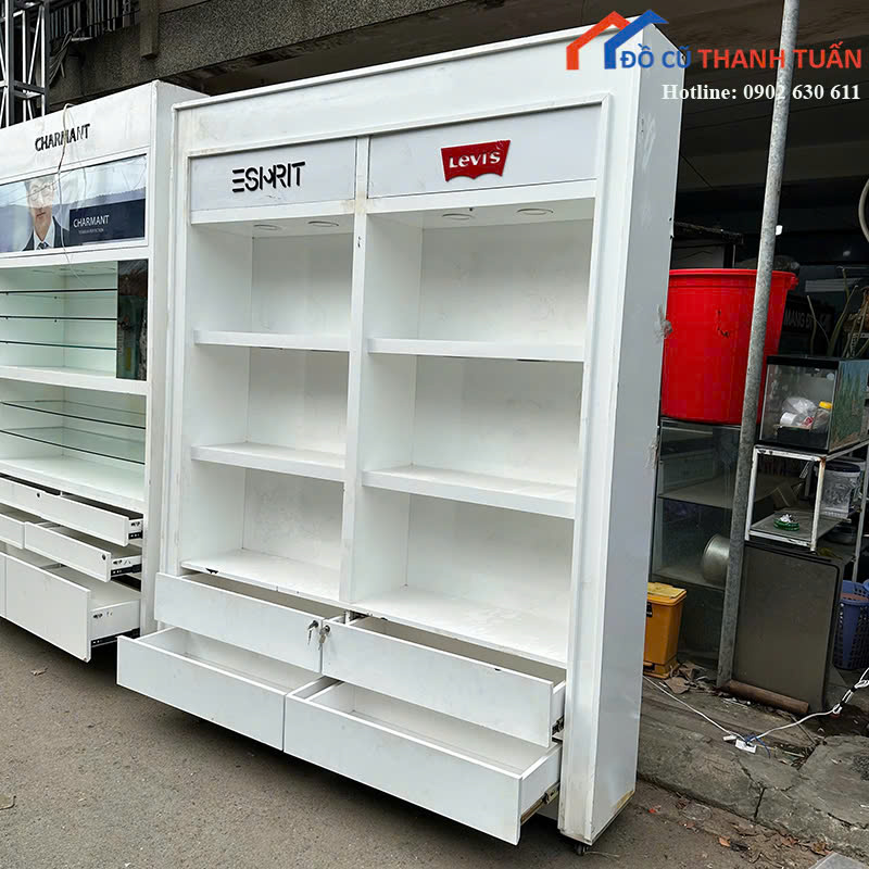 tu-trung-bay-1m9x2m38x35-G3tr-2 Tủ Trưng Bày Cũ Màu Trắng Thiết Kế Tiện Lợi (Nhiều Mẫu)