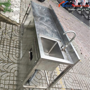 Bồn Rửa Inox Cũ 1M7x50CM Thiết Kế 2 Cửa Trượt