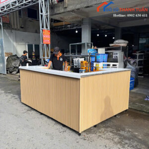 Quầy Lễ Tân Cũ Góc L 2M45x1M87 Nhiều Ngăn Tiện Lợi