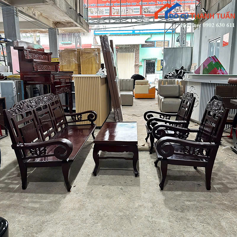 z7184639549050_8006778291eb80a58b06047e029aadc6 Bộ Salon Gỗ Cũ Màu Nâu Kiểu Dáng Cổ Điển Giá Tốt