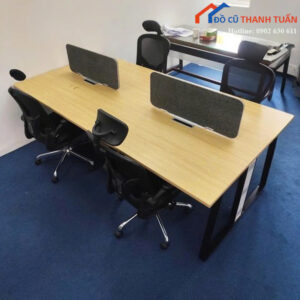 Bàn Làm Việc Cũ 2M4x1M2 The One Cao Cấp 4 Chỗ