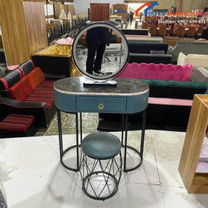 Bàn Trang Điểm Thiết Kế Gương Tròn Có Đèn Led Mới 99%