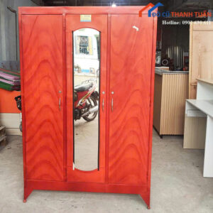 Tủ Quần Áo Cũ 1M76x1M16 Thiết Kế 3 Cánh Có Gương