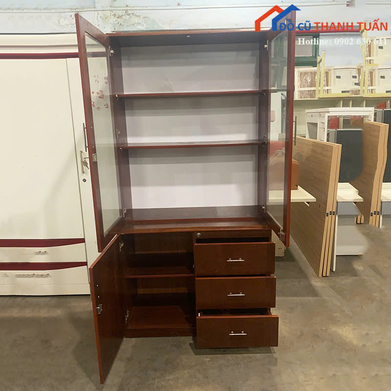 z7188478608826_dde58f33fde6f6f3ae91624ccb97ca59 Tủ Hồ Sơ Gỗ Cũ 2Mx1M Màu Nâu Kết Hợp Ngăn Kéo