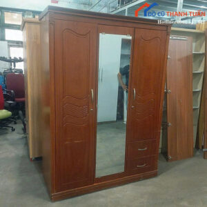 Tủ Quần Áo Cũ 1M2x2M Thiết Kế 3 Cánh Kết Hợp Gương