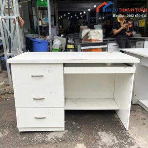 Bàn Làm Việc Cũ 1M2x60CM Màu Trắng Có Hộc Tiện Lợi