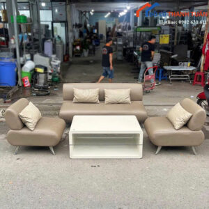 Bộ Sofa Cũ 1M55x70CM Bọc Da Màu Nâu Hiện Đại