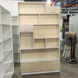 Tủ Trưng Bày Gỗ Cũ 1M25x2M2 Nhiều Ngăn Tiện Lợi