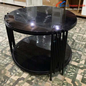 Bàn Sofa Cũ Màu Đen Thiết Kế 2 Tầng Sang Trọng