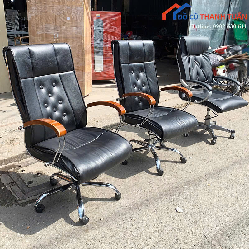 z7225935233034_e4e574153688e5e1a45f159832720673 Ghế Giám Đốc Cũ Bọc Da Màu Đen Có Nút Hiện Đại