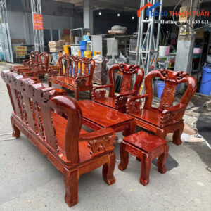 Bộ Salon Đào Tay 12 Chạm Phúc Lộc Thọ Mới 99%