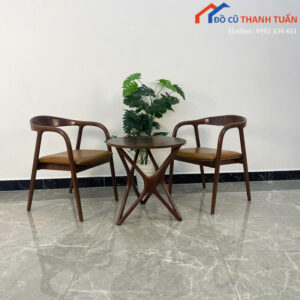 Bộ Bàn Ghế Cafe Khung Gỗ Hiện Đại Mới 99% (Nhiều Mẫu)