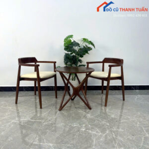 Bộ Bàn Ghế Cafe Khung Gỗ Hiện Đại Mới 99% (Nhiều Mẫu)