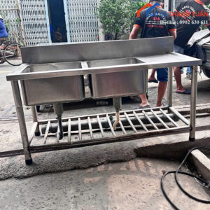 Bồn Rửa Chén Cũ 2 Hộc 1M55x65CM Chắc Chắn