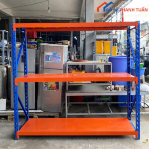 Kệ Trưng Bày Cũ 2Mx2M1 Màu Xanh Phối Cam Giá Tốt