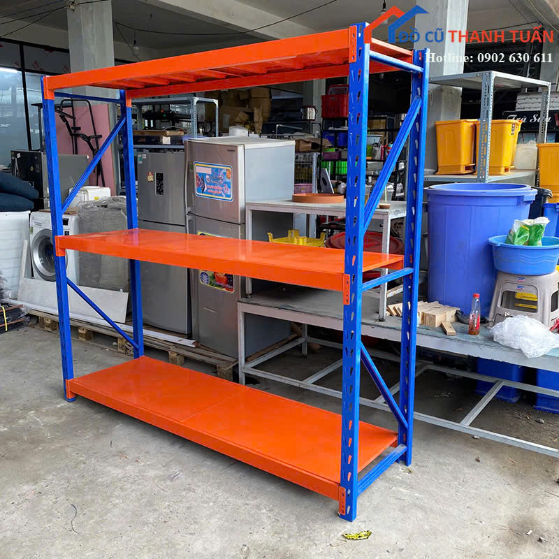 1ke-trung-bay-2mx2m1x60-G1tr8-4 Kệ Trưng Bày Cũ 2Mx2M1 Màu Xanh Phối Cam Giá Tốt