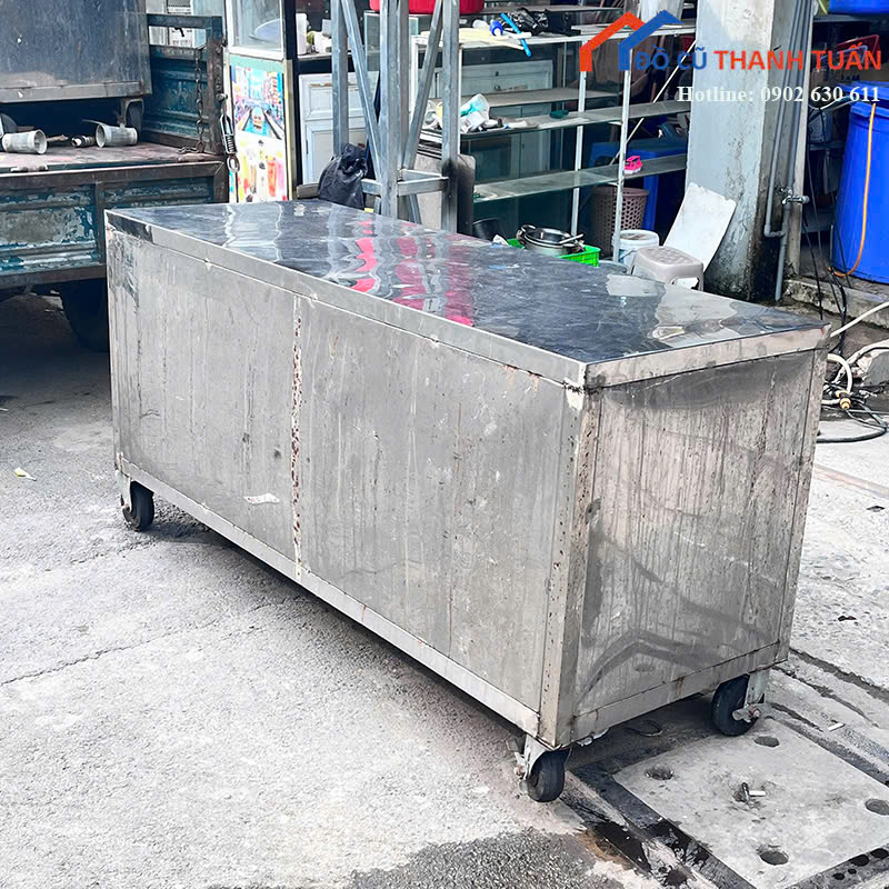 1tu-inox-1m6x60x80-3 Tủ Bếp Cũ 1M6x60CM Inox Thiết Kế 2 Cánh Nhỏ Gọn