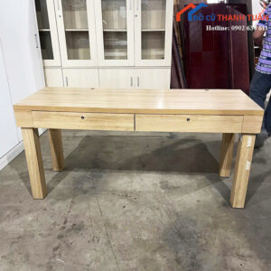 Bàn Làm Việc Gỗ Cũ 1M6x55CM Thiết Kế 2 Hộc