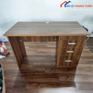 Bàn Làm Việc Cũ Vân Gỗ Màu Nâu Có Hộc Kéo Tiện Lợi