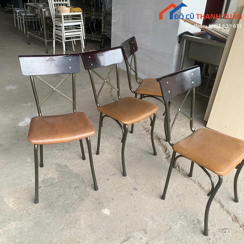 ghe-cf-G250k-3 Ghế Cafe Cũ Thiết Kế Lưng Chữ X Bọc Đệm Êm Ái