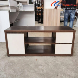Kệ Tivi Cũ 1M2x40CM Màu Nâu Phối Trắng Hiện Đại