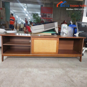 Kệ Tivi Gỗ Cũ 1M6x40CM Thiết Kế Cửa Trượt Tiện Lợi