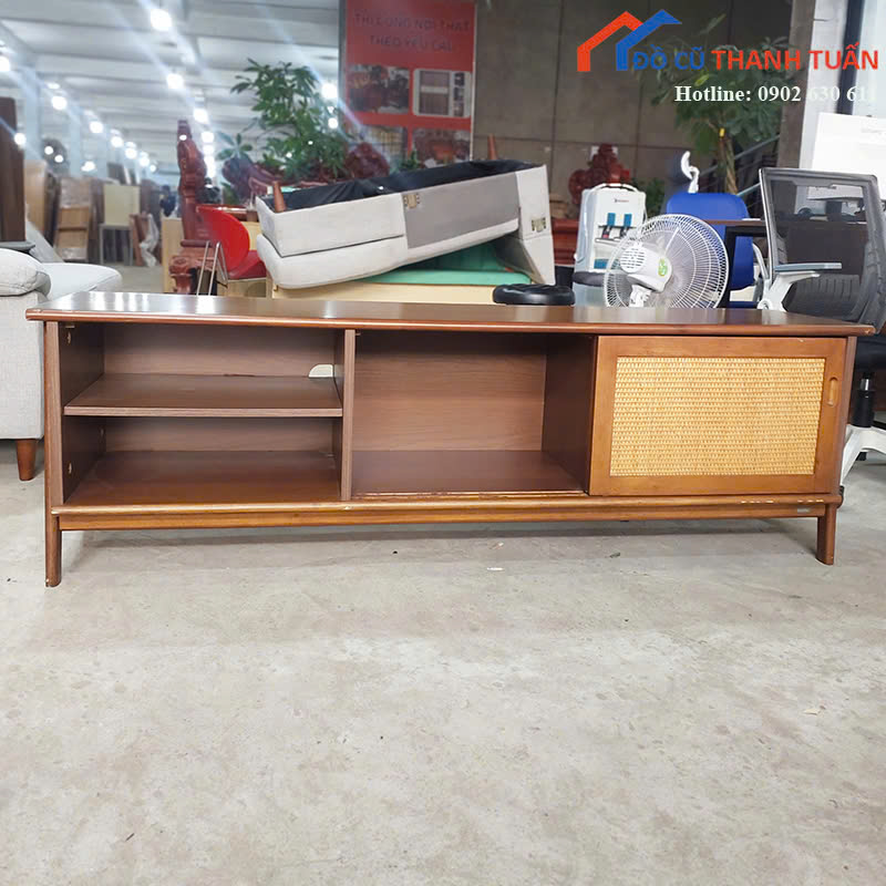ke-tivi-1m6x40x50-G1tr5-3 Kệ Tivi Gỗ Cũ 1M6x40CM Thiết Kế Cửa Trượt Tiện Lợi