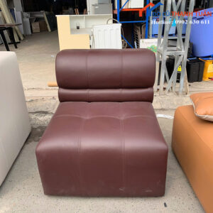 Sofa Đơn Cũ 80CMx90CM Bọc Da Màu Nâu Nhỏ Gọn