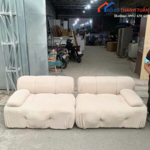Băng Sofa Cũ Bọc Vải Màu Kem Thiết Kế Dày Dặn