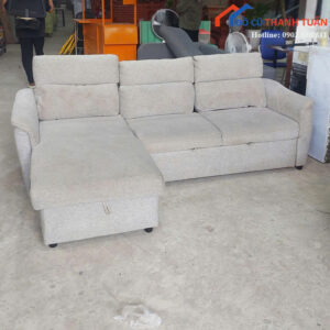 Sofa Cũ Bọc Vải Có Hộc Và Kéo Thành Giường Tiện Lợi