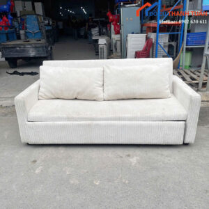 Sofa Bed Cũ Màu Kem Gấp Thành Giường Tiện Dụng