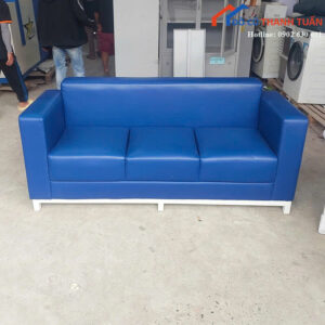 Băng Sofa Cũ Bọc Da Màu Xanh Thiết Kế Đơn Giản